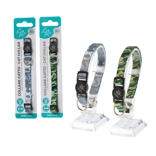 [CGC019] LEO PET COLLAR GATO ESTAMPADO CAMUFLAJE COLOR VARIADO 