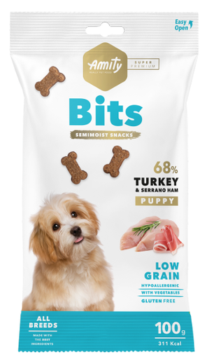 [40PE000100.0005.0080] AMITY BITS PUPPY 100GR