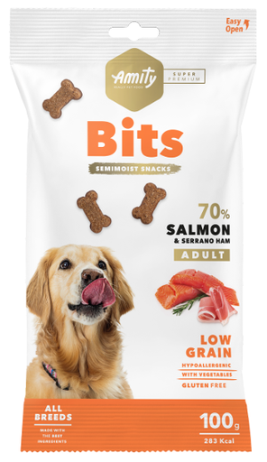 [40PE000100.0004.0080] AMITY BITS SALMON & JAMÓN 100GR  