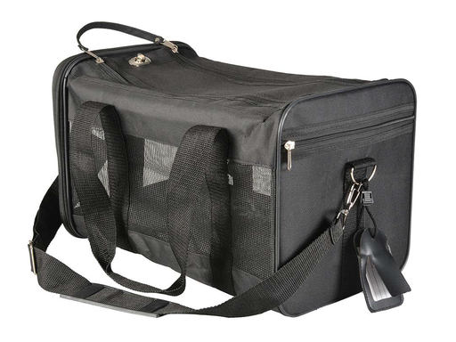 [D12845] LEO PET BOLSA DE VIAJE DE NYLON NEGRO TALLA S 40X25X25CM