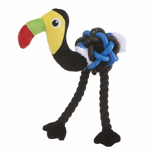 [GH952686] LEO PET TUCAN DE PELUCHE CON PELOTA Y CUERDA DE PVC 